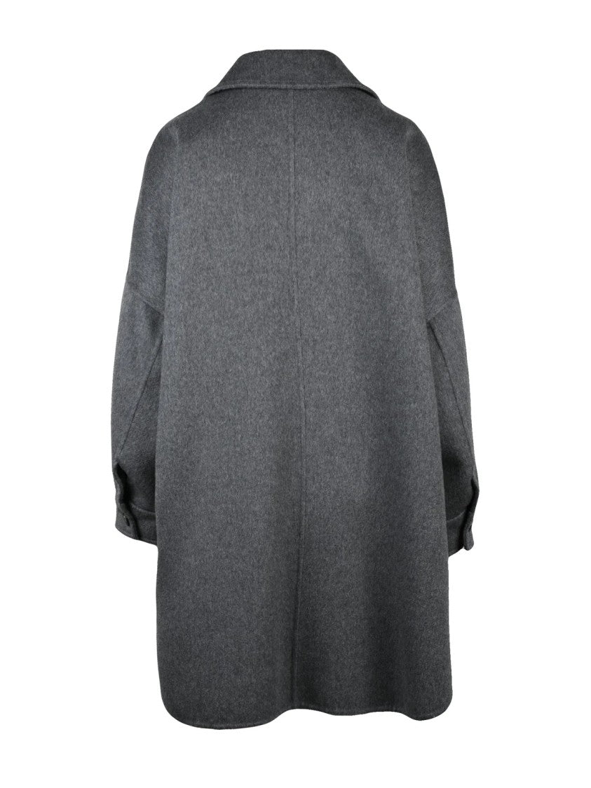 Brunello Cucinelli Contemporary Grey Oversized Cashmere Coat