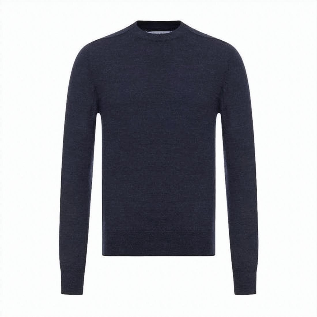 Maison Margiela Crew Neck Sweater With Vintage Suede Elbow Patches