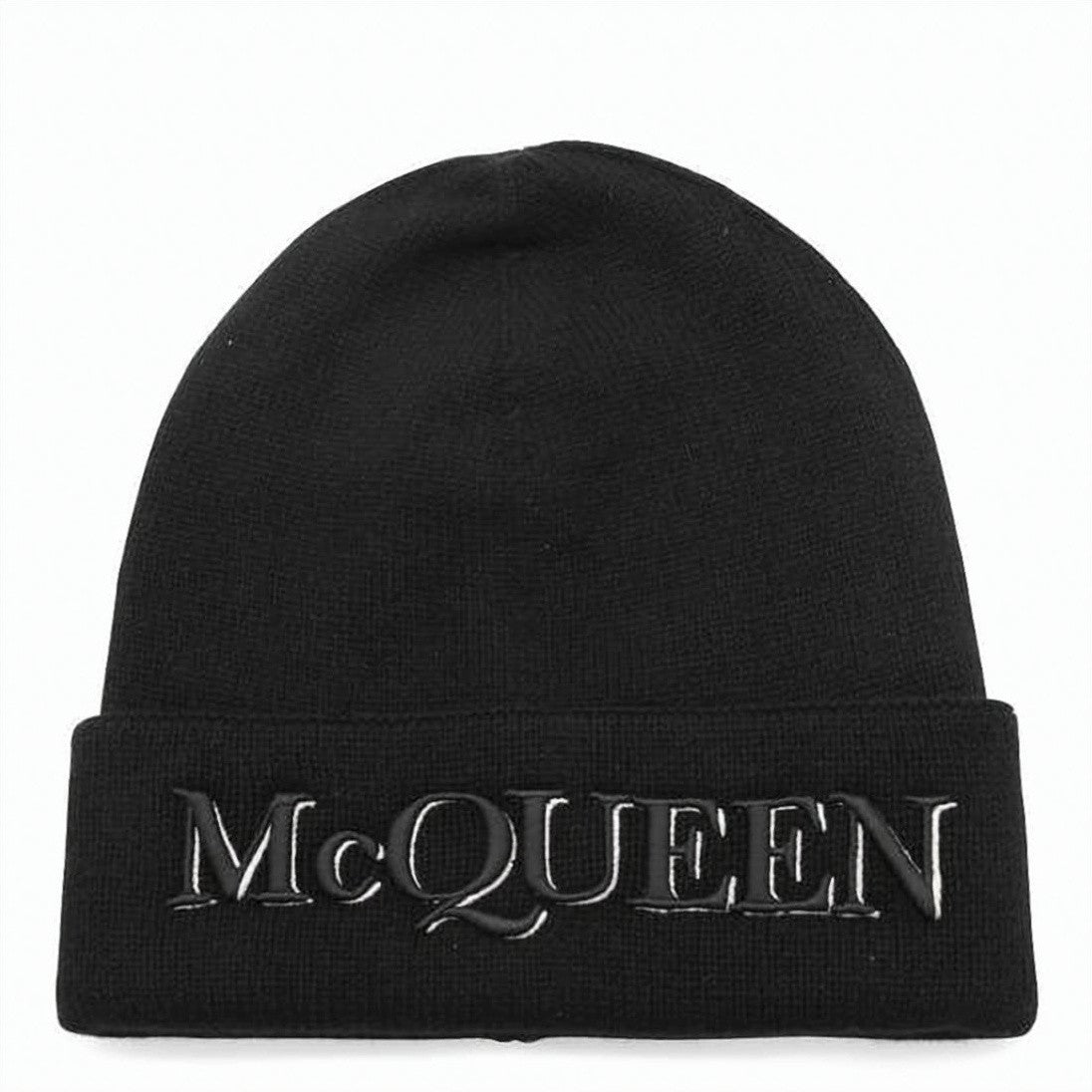 Alexander Mcqueen Knit Beanie With Raised 'Mcqueen' Embroidery