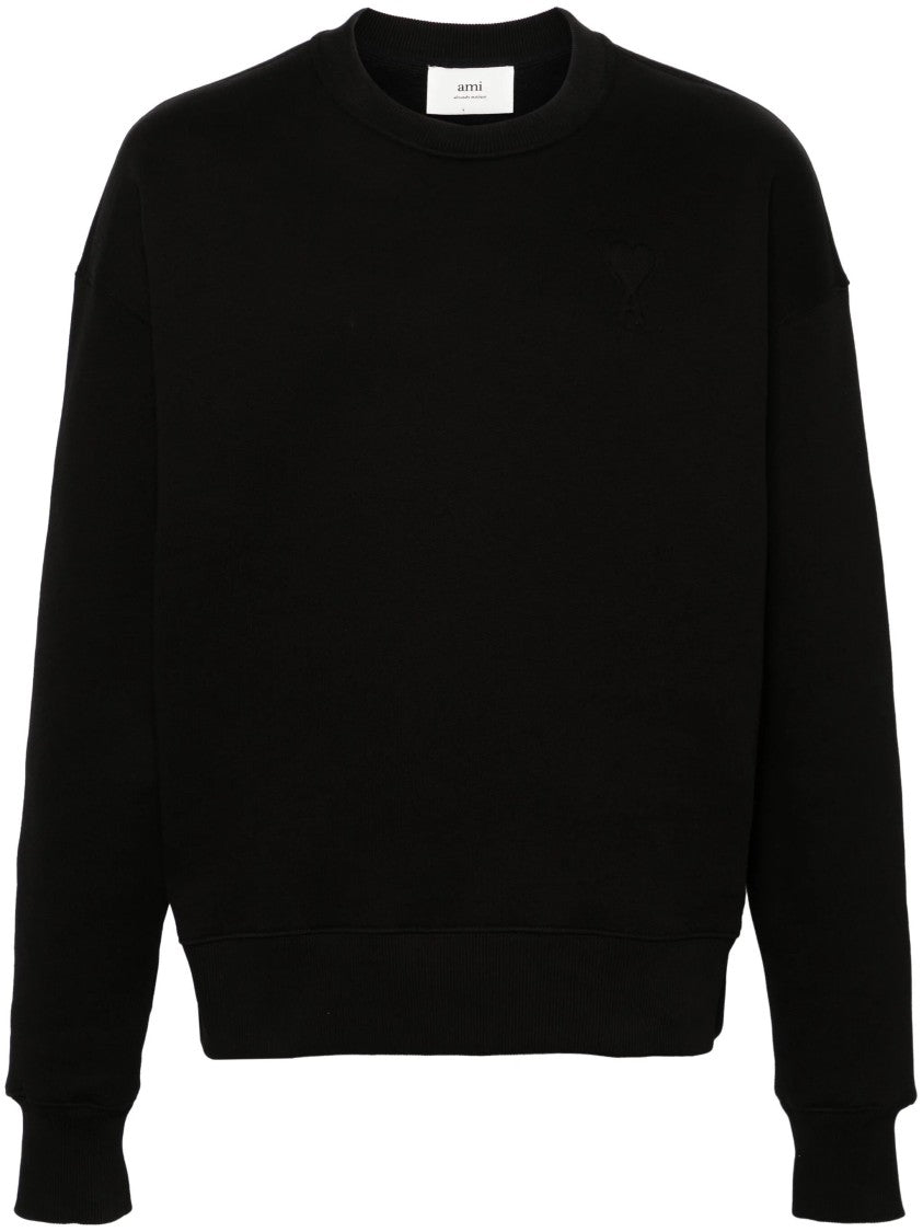 Ami Paris Relaxed-Fit Black Sweatshirt