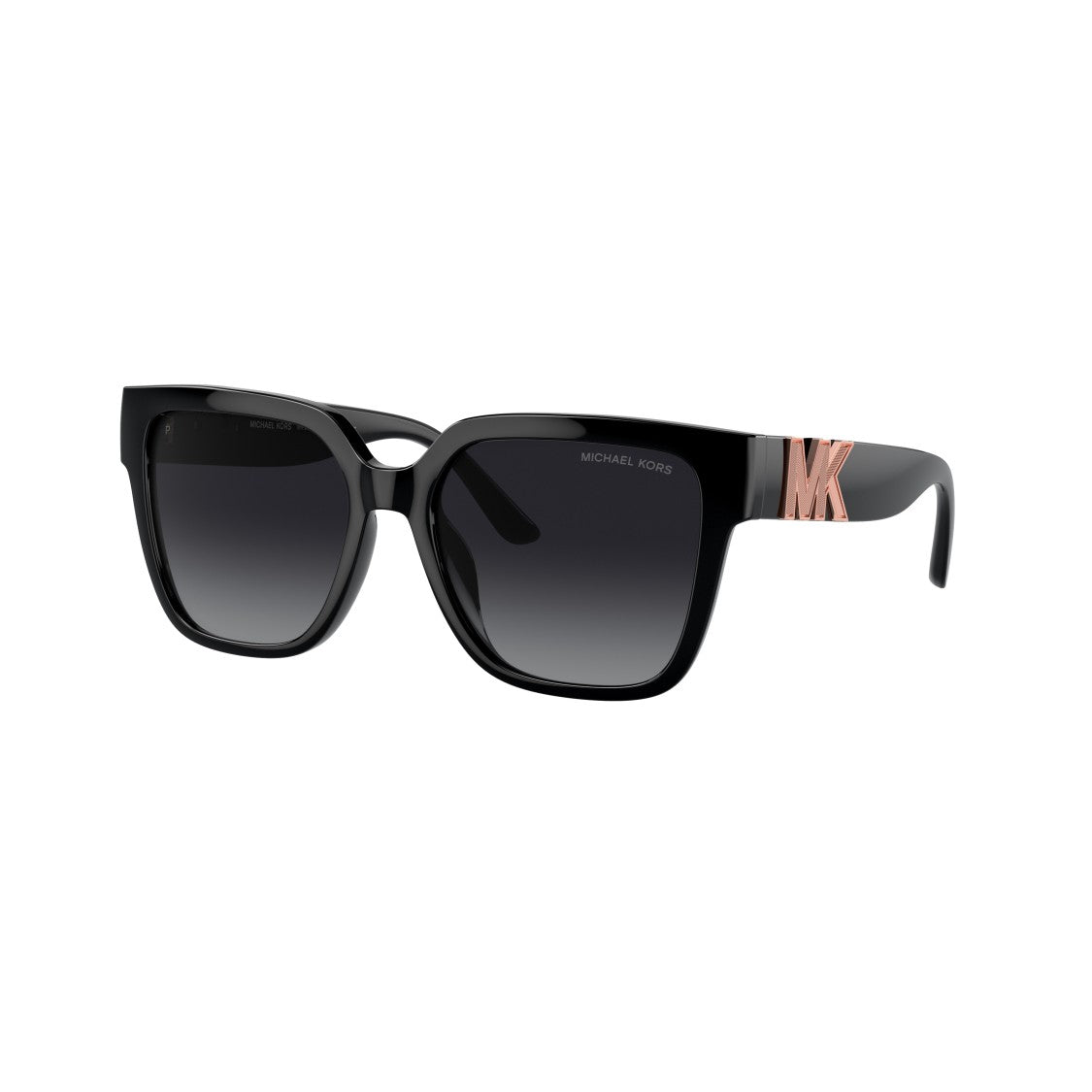 Michael Kors 0Mk2170u Oversized Square Sunglasses In Glossy Black With Gradient Lenses