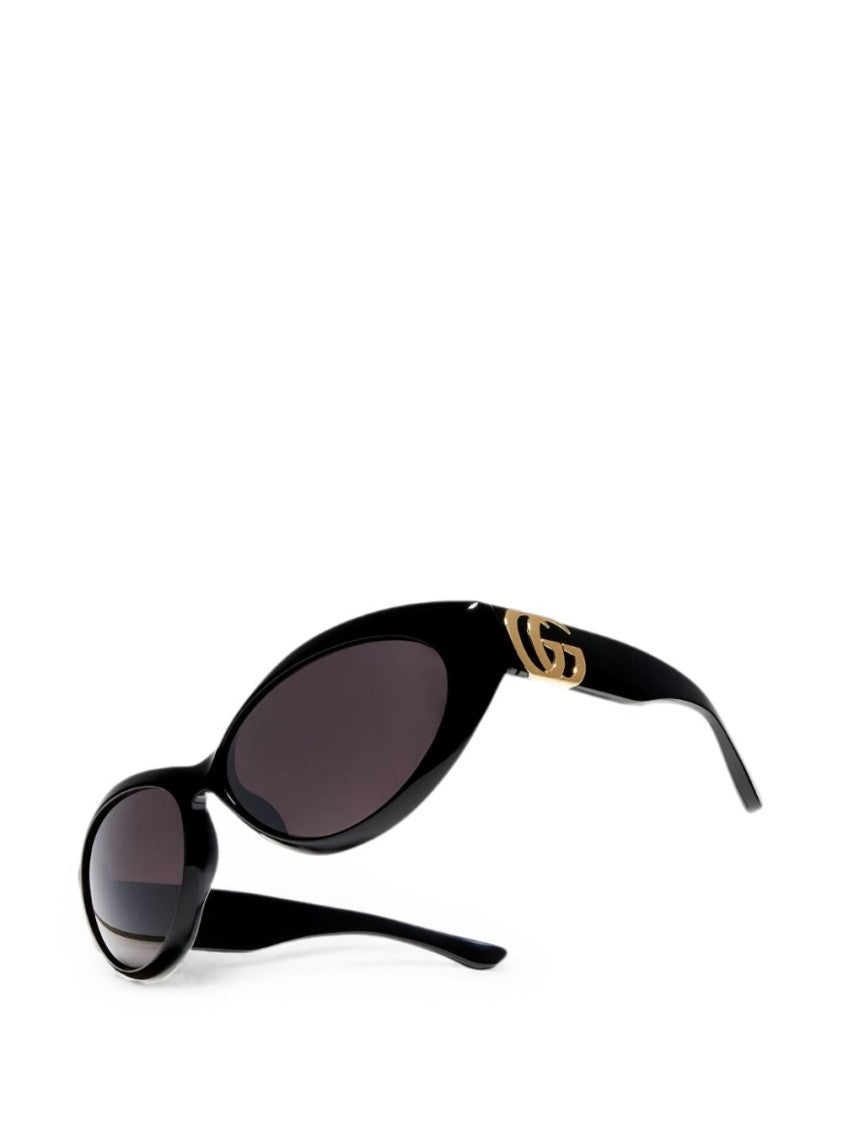 Gucci Glossy Black Logo Cat-Eye Sunglasses