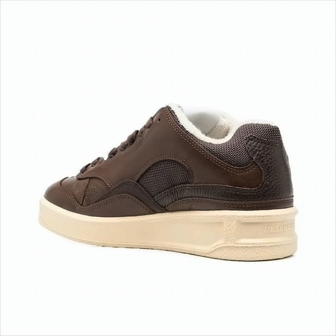 Jil Sander Low-Top Cowhide Leather Sneakers With Mesh Accents