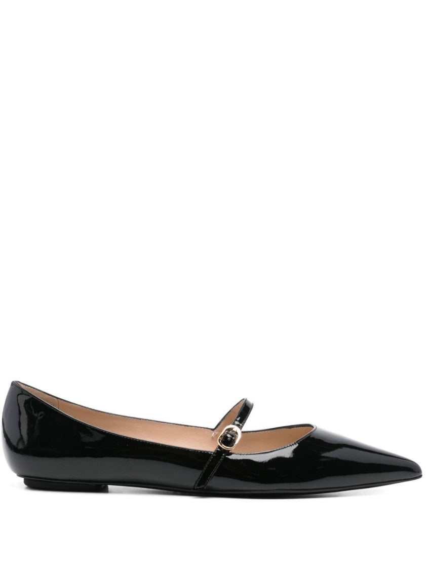 Stuart Weitzman Black Pointed Toe Flats
