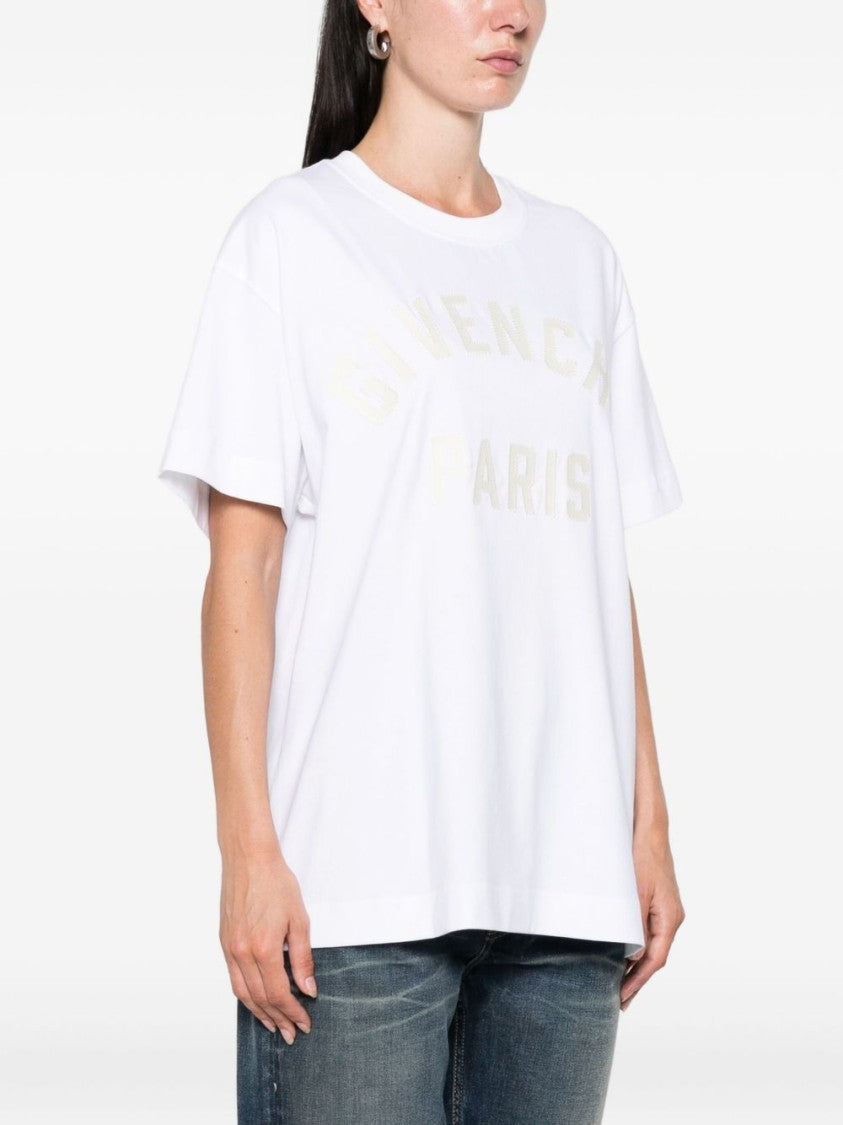 Givenchy White Minimalist Crew Neck Short Top