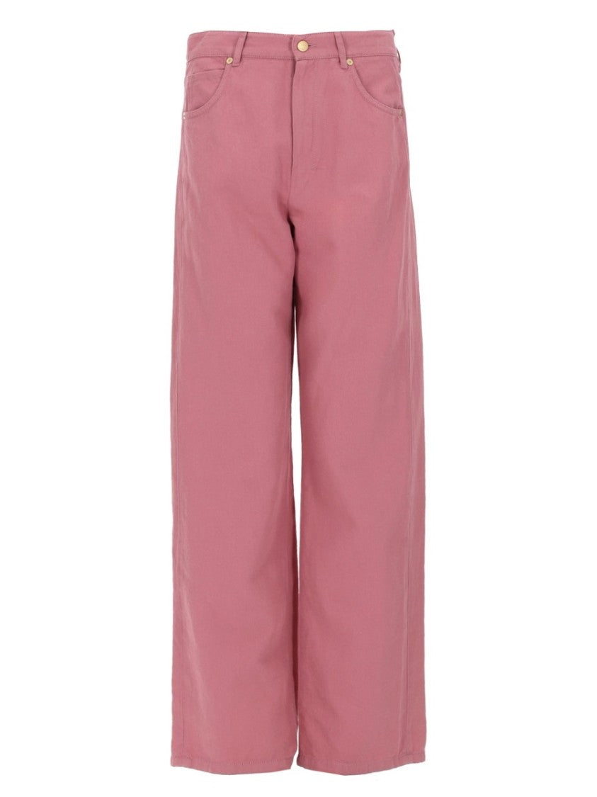 Max Mara Straight-Leg Cotton And Linen Pants With Five-Pocket Design