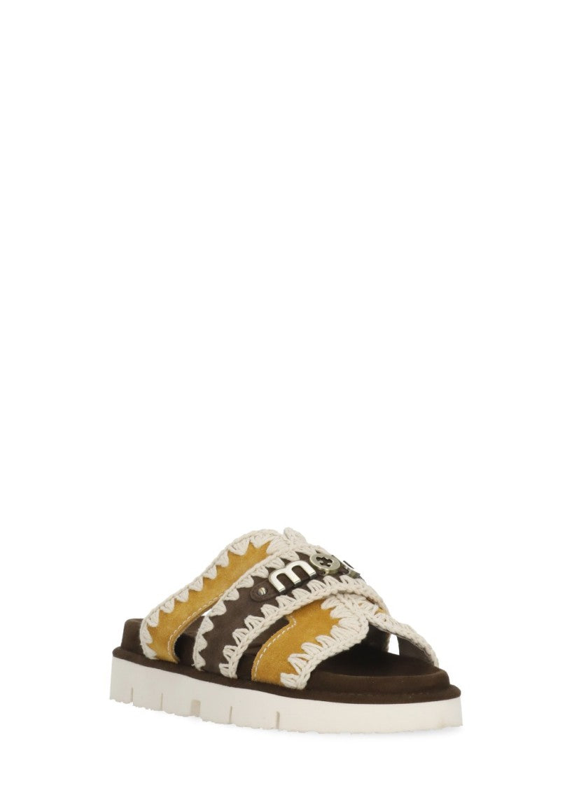 Mou Brown Bio Braided Bands Sandals