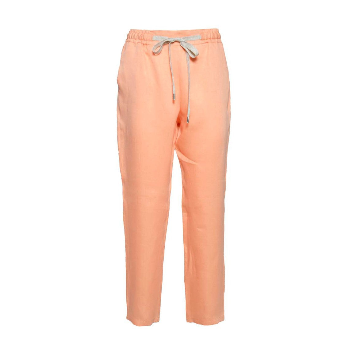 Barba Joke Straight Trousers In Peach Linen