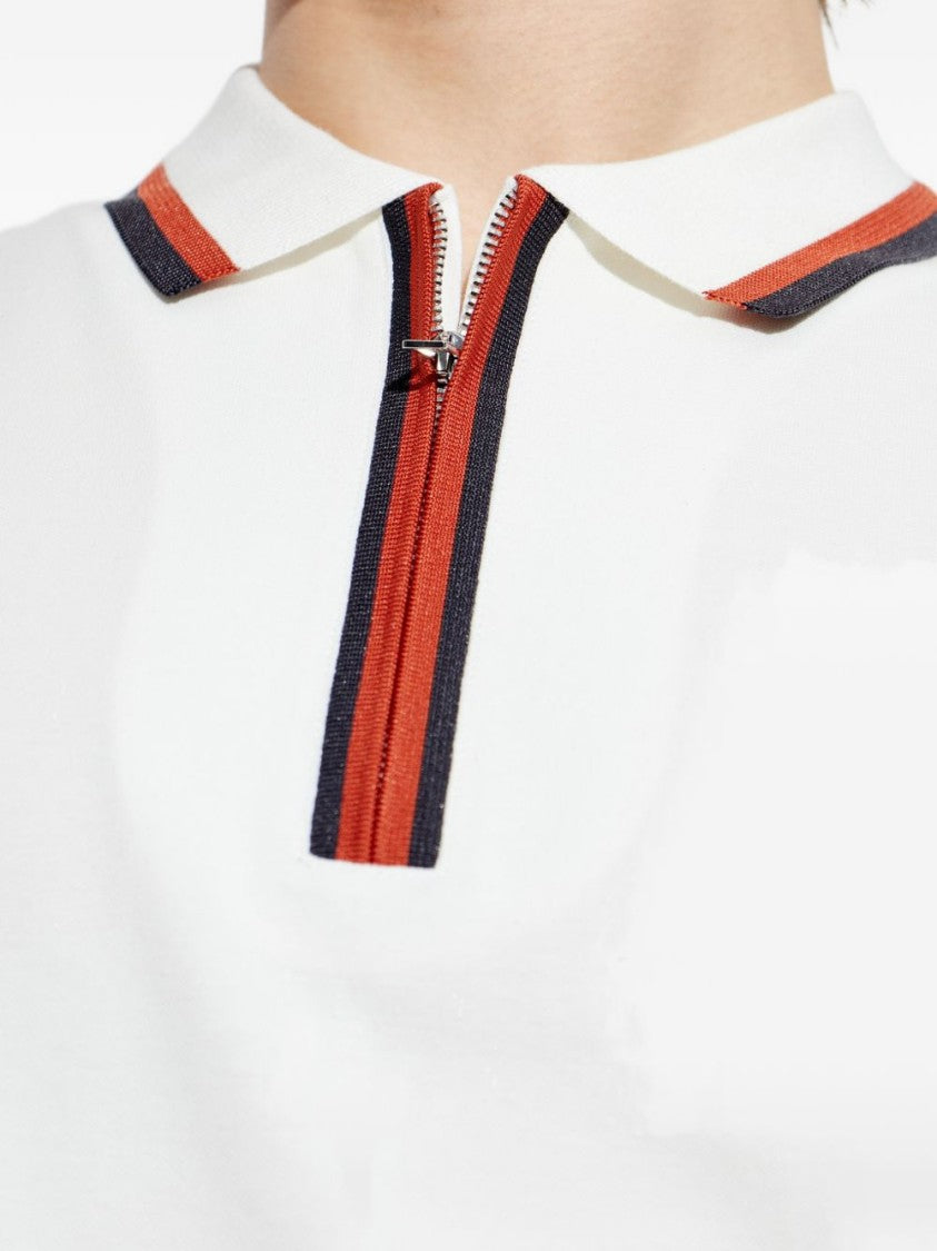 Paul Smith Half-Zip Polo Shirt With Contrasting Striped Collar