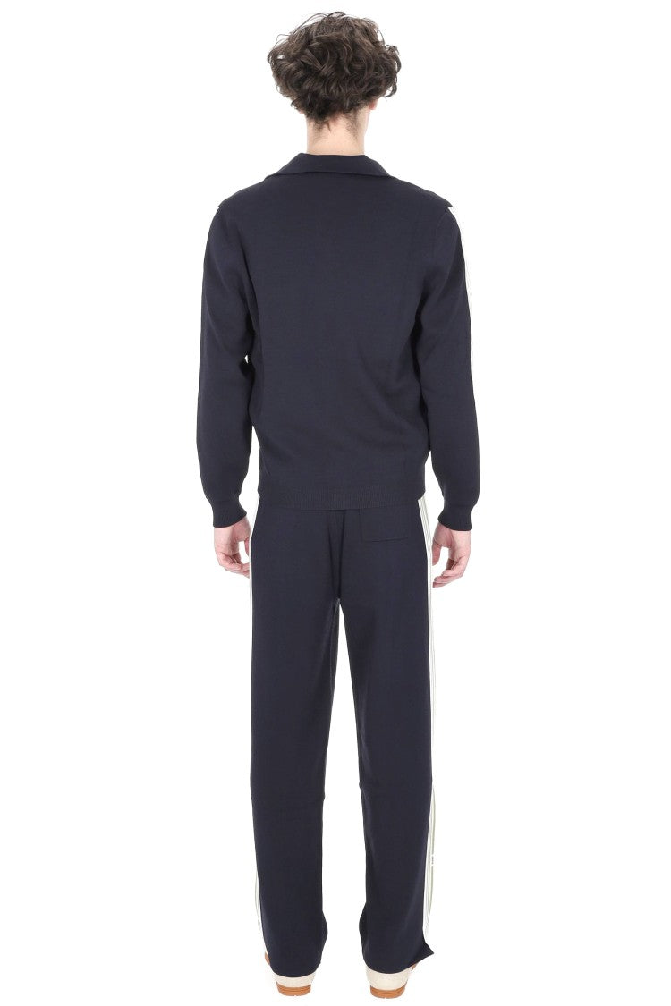 Autry Blue Viscose-Nylon Band Details Overshirt
