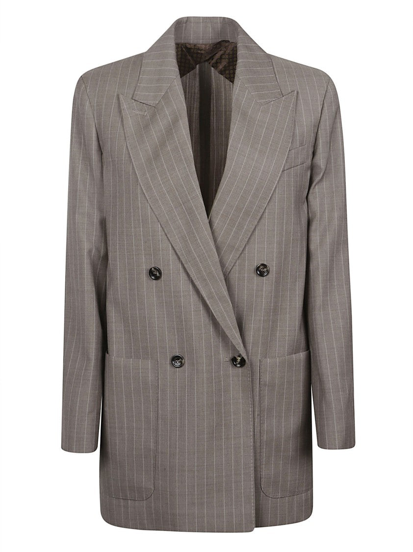 Max Mara Pinstripe Double-Breasted Blazer