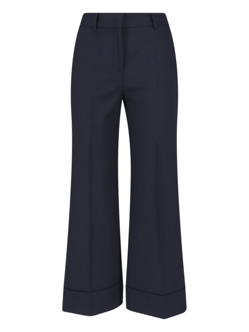 Incotex Blue Wide-Leg Tailored Virgin Wool Pants