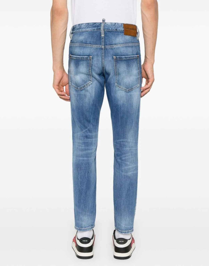 Dsquared2 Blue Skater Slim Fit Cotton Jeans