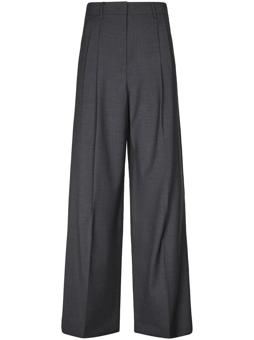Max Mara Wide-Leg Trousers With Pleated Front And Tailored Finish