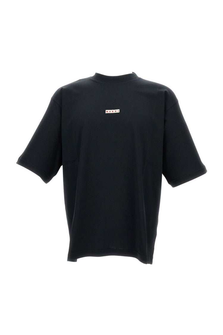 Marni Straight Cut Cotton T-Shirt With Crew Neck