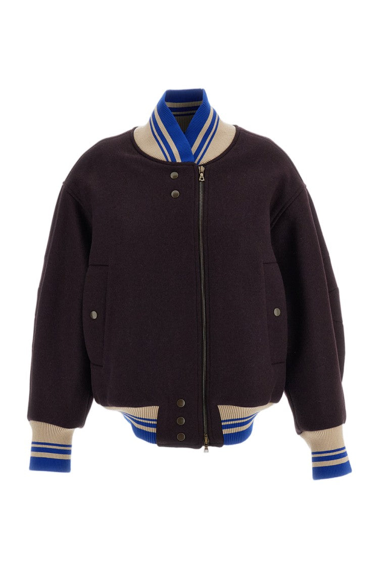 Dries Van Noten Valdi Oversized Wool Twill Quilted Bomber Jacket