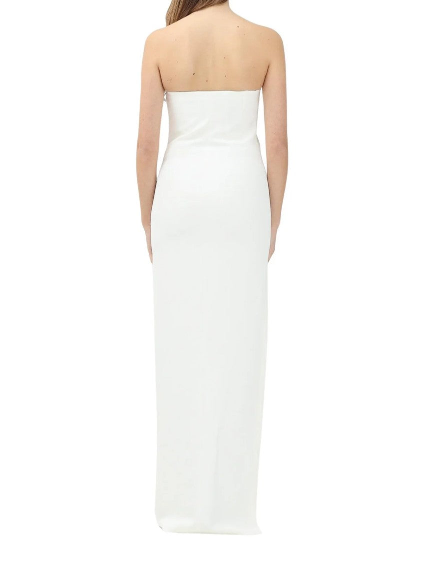Elisabetta Franchi White Polyester Elastane Long Dress
