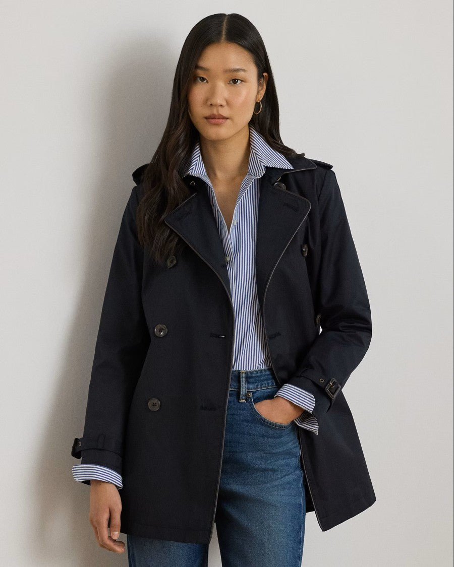 Lauren Ralph Lauren Navy Blue Lined Trench Coat