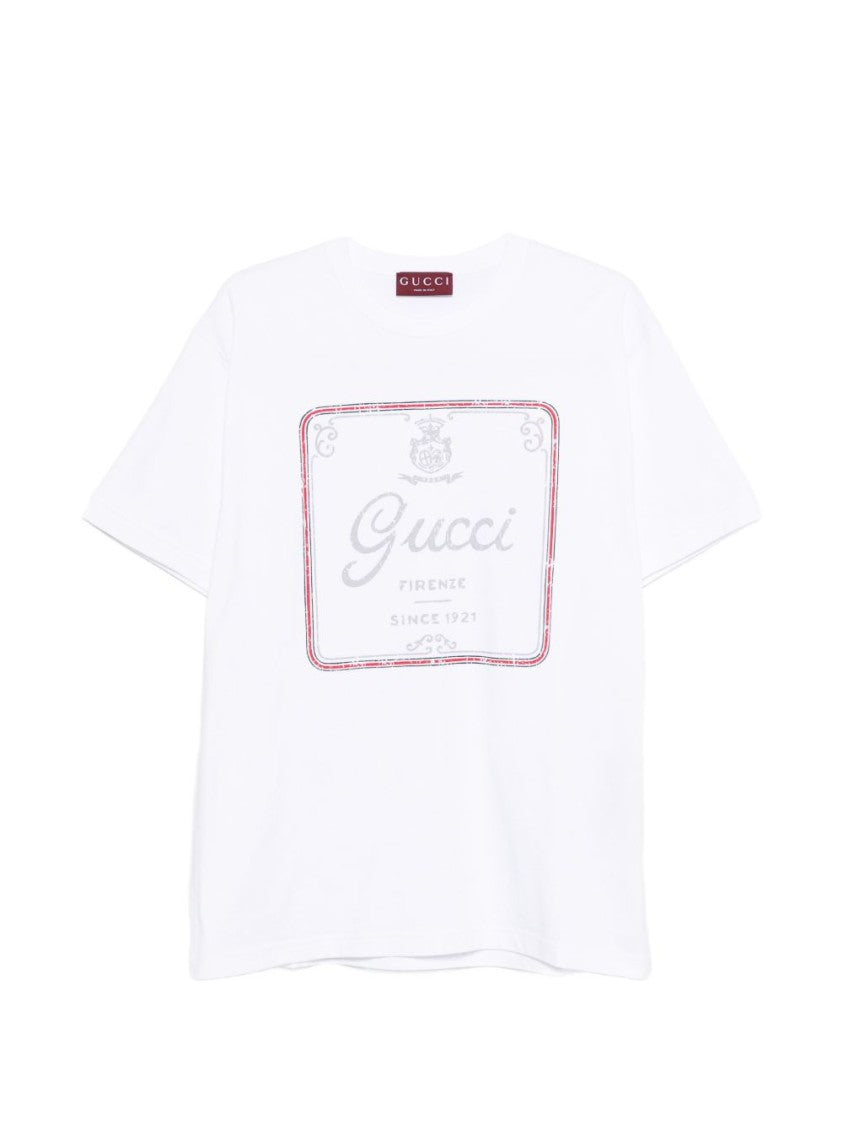 Gucci White Short-Sleeve T-Shirt With Vintage-Inspired Graphic