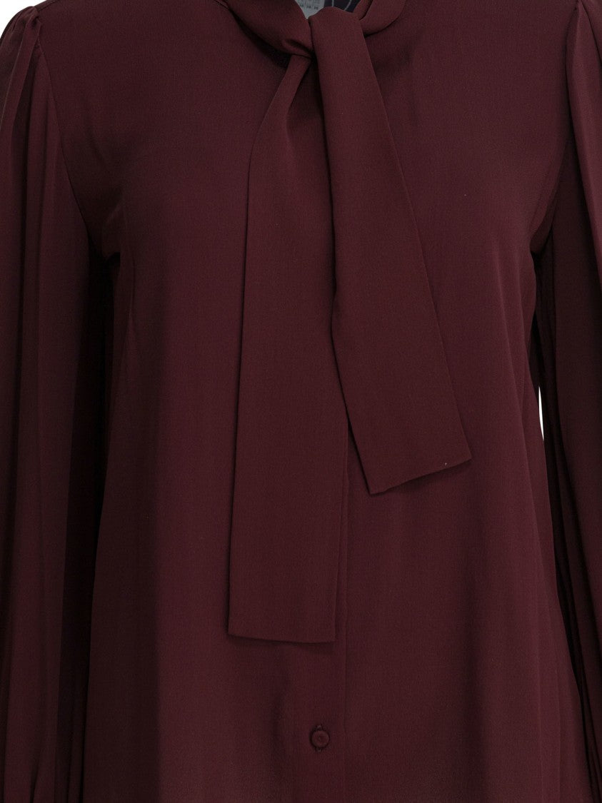 Max Mara Silk Charmeuse Blouse With Neck Tie