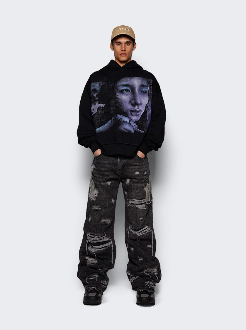 Who Decides War Side Patch Relaxation Denim Jeans - Vintage Grey