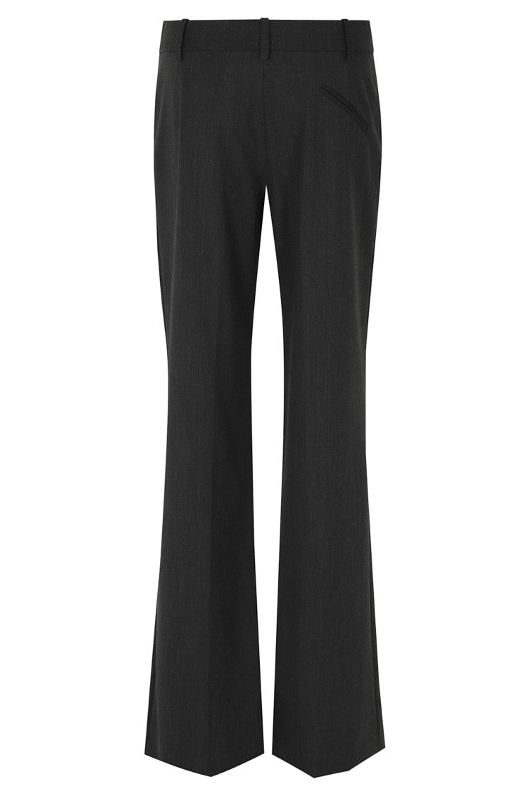 Federica Tosi Anthracite Frescolana Darts Straight-Leg Polyester-Blend Pants