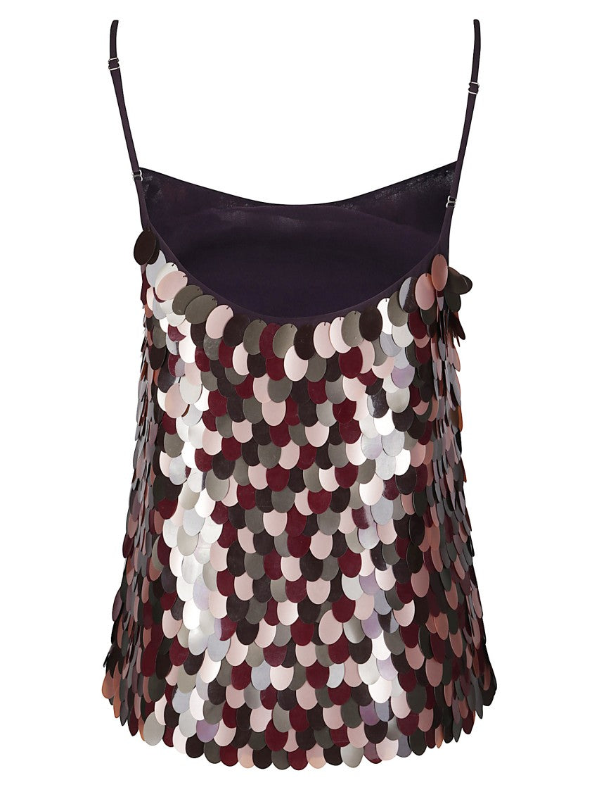 Dries Van Noten Iridescent Sequin-Embellished Top With Narrow Straps