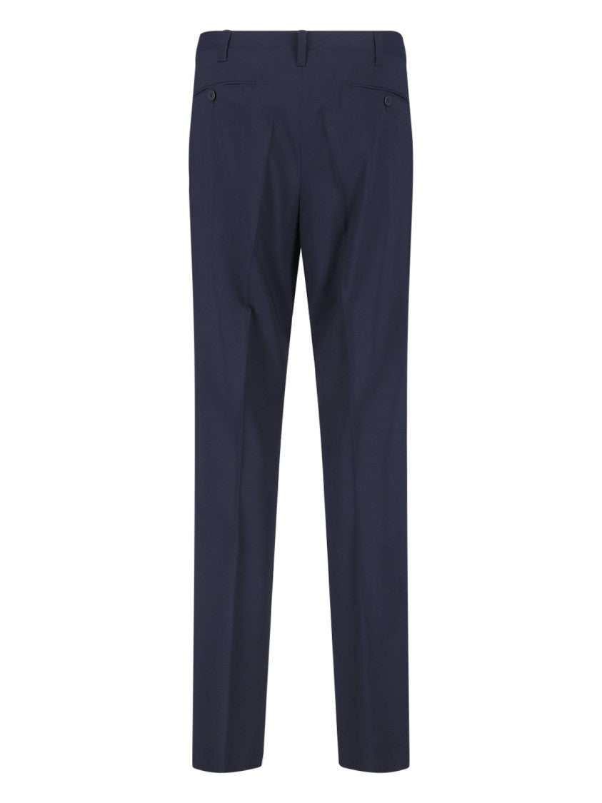 Cesare Attolini Navy Blue Double-Breasted Virgin Wool Suit