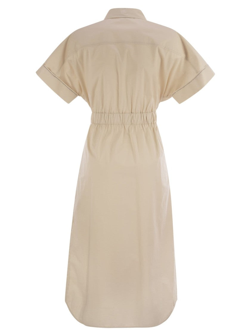 Peserico Light Stretch Cotton Satin Chemisier Dress