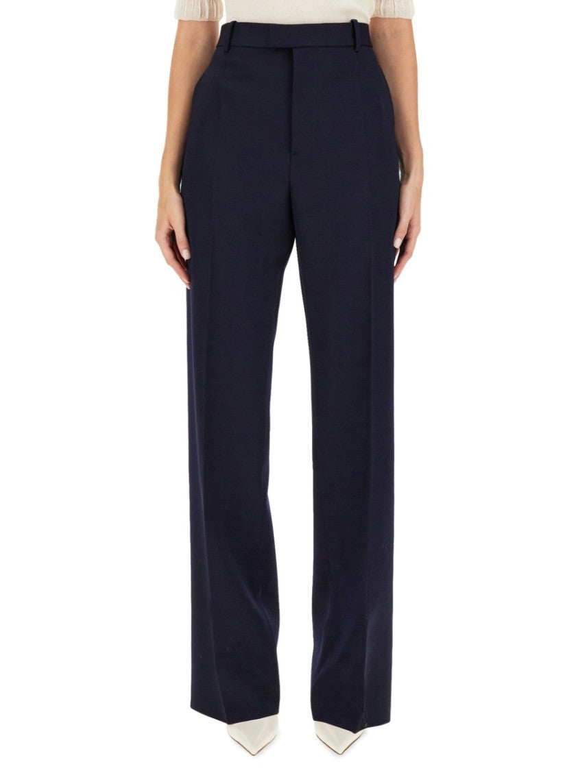 Bottega Veneta Regular Fit Wool Tailored Pants With Refined Silhouette