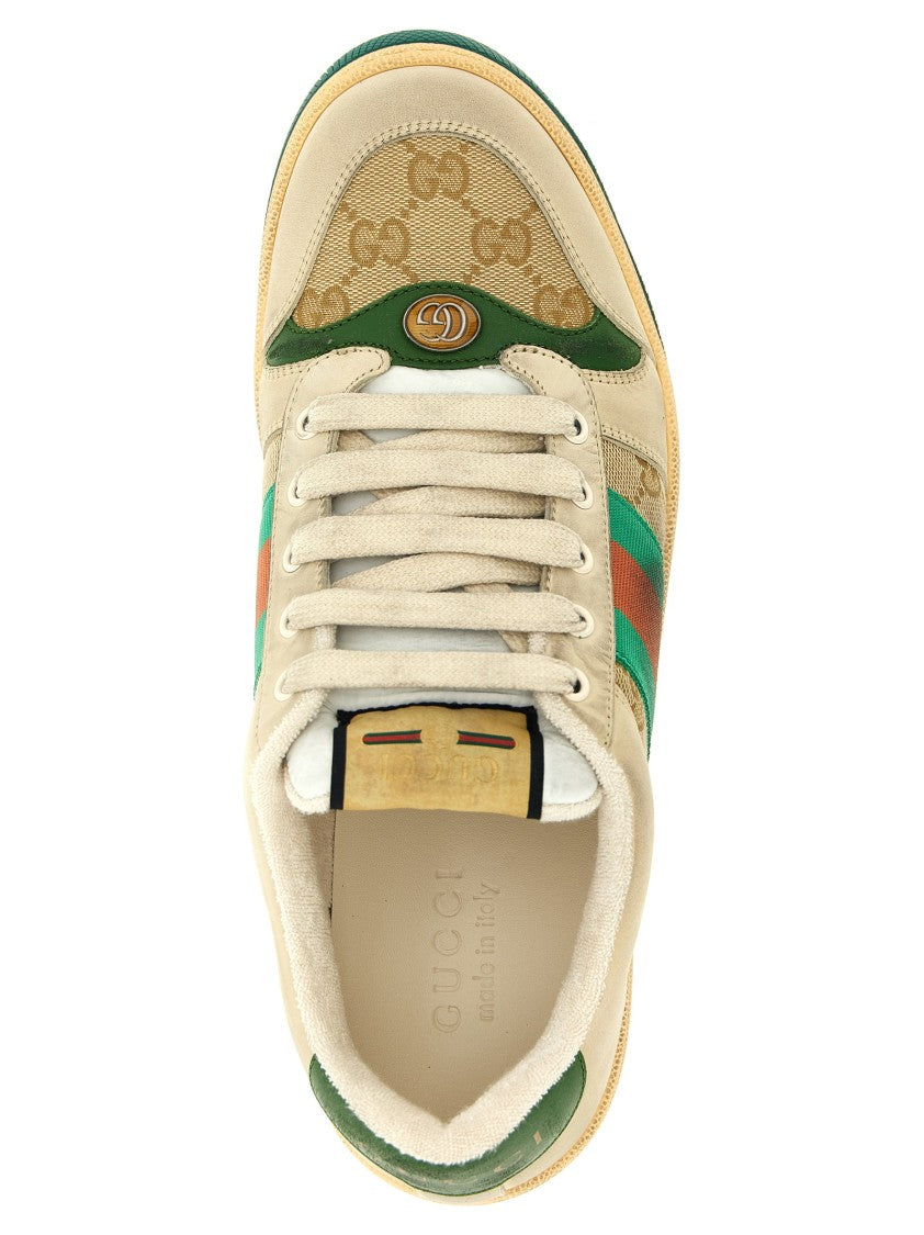 Gucci Vintage-Influenced Low-Top Sneakers With Double G Emblem