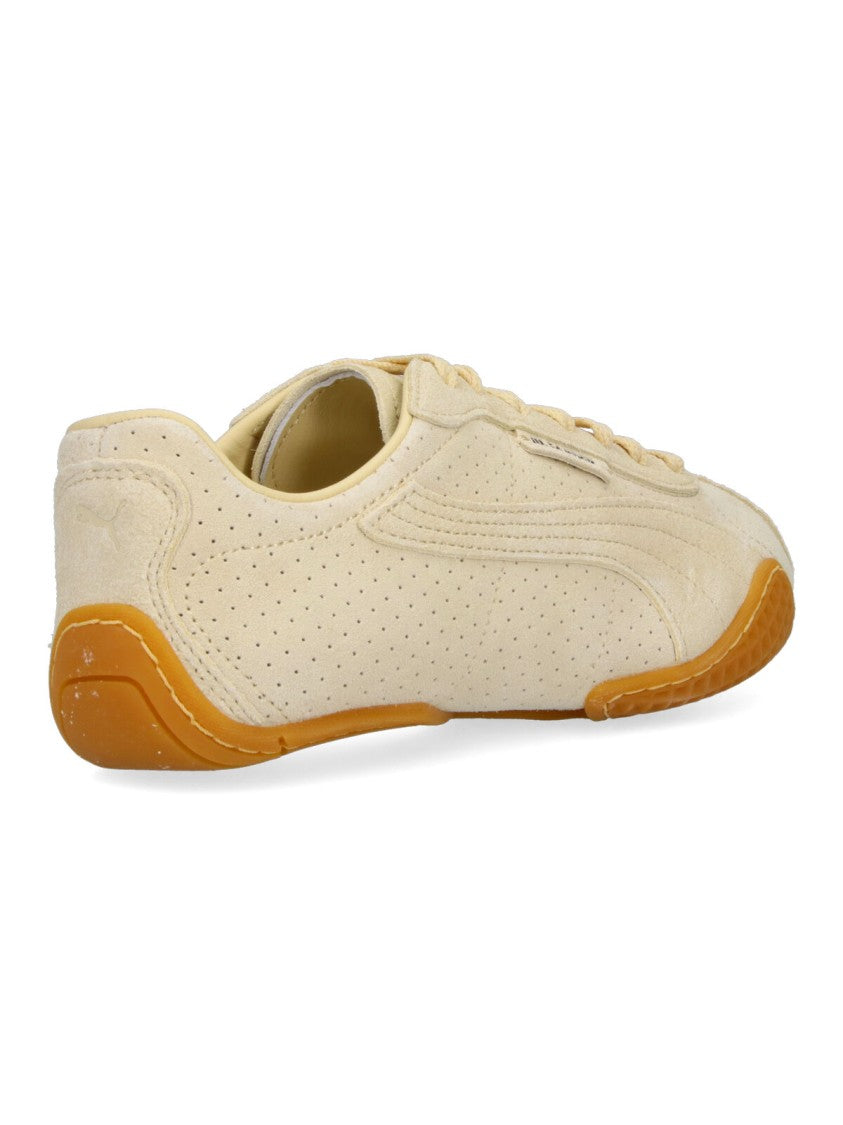 Puma Beige K-Street Perforated Leather Sneakers