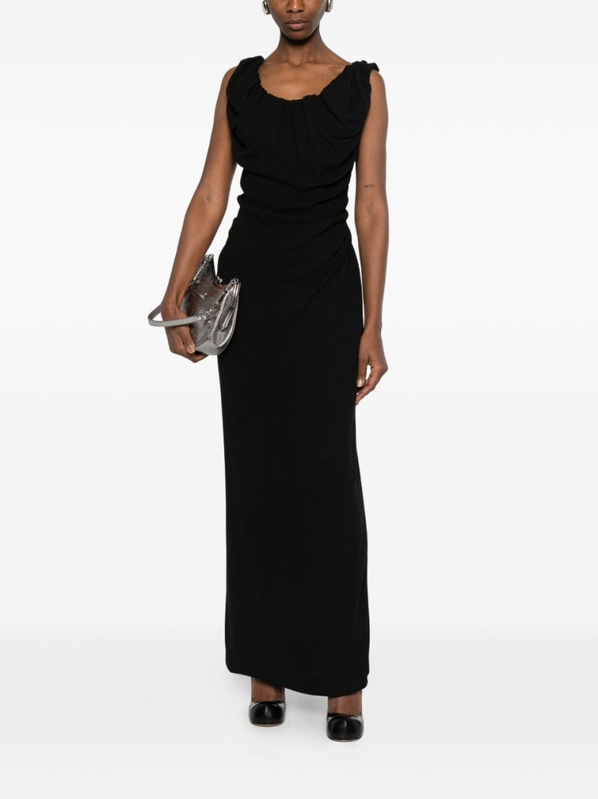 Vivienne Westwood Black Draped Square Neck Bodycon Dress