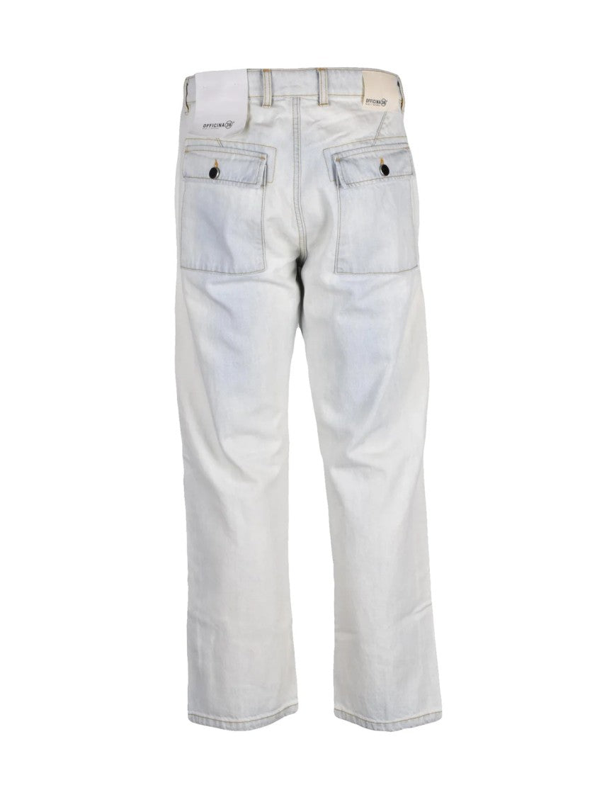 Officina 36 Light Blue Men Cotton Jeans