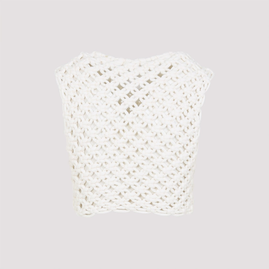 Alaïa Textured White Knit Crop Top