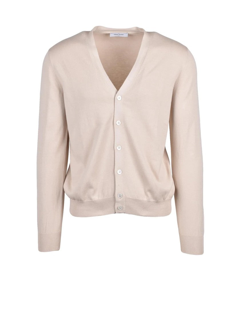 Gran Sasso Beige Cotton Cardigan