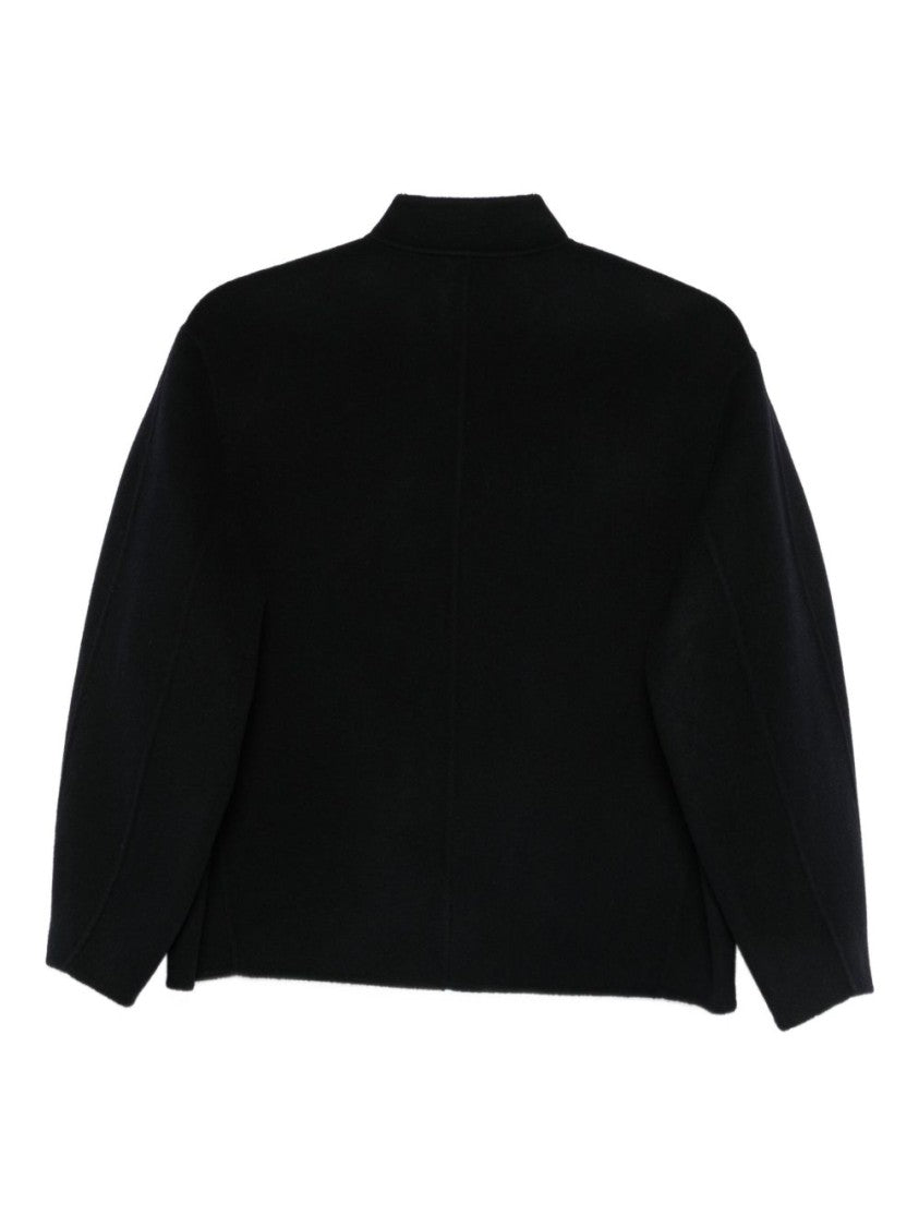 Soeur Cropped Blue Wool Blend Coat