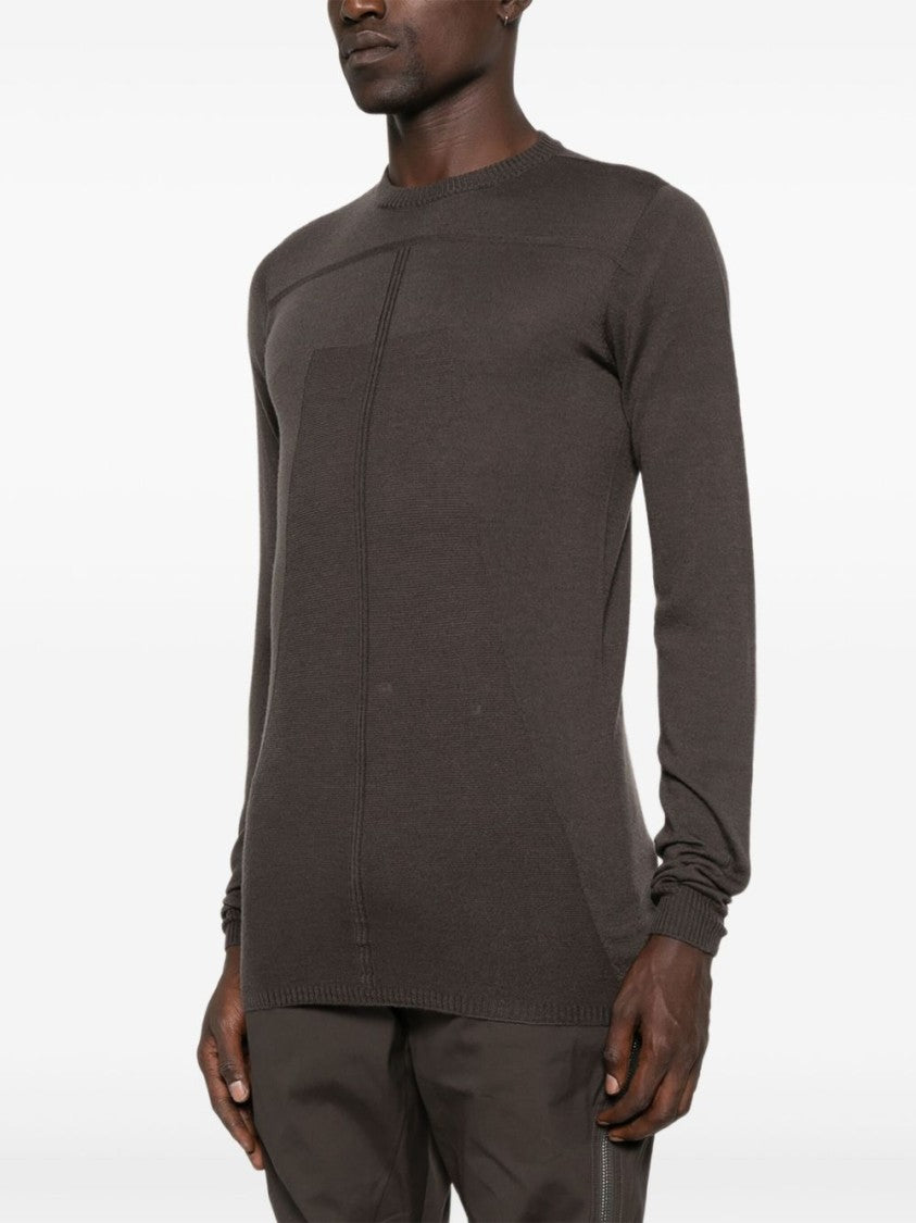Rick Owens Long-Sleeve Knit Top With Vertical Seam