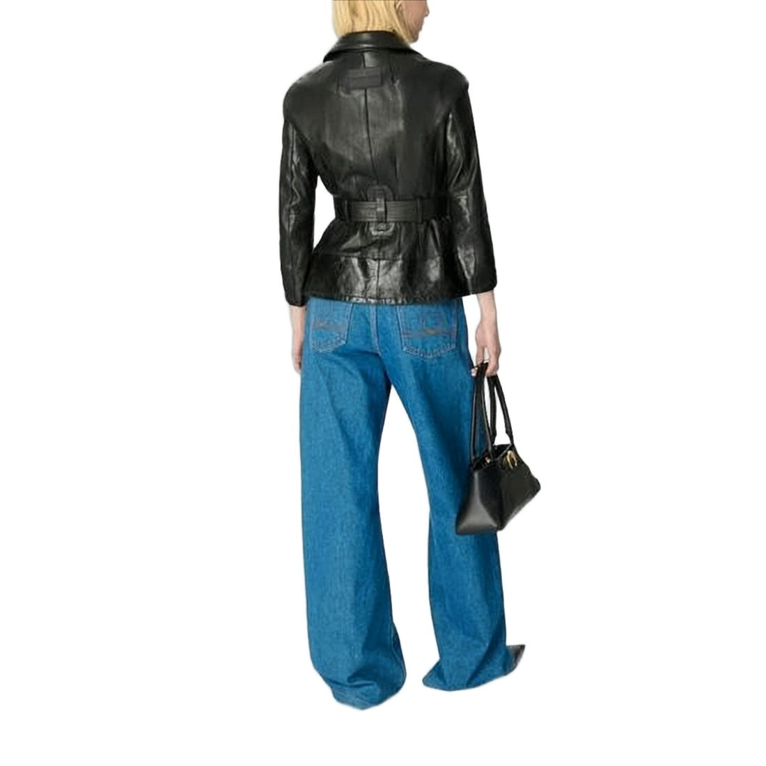 Marine Serre Wide-Leg Denim Trousers With High Waist