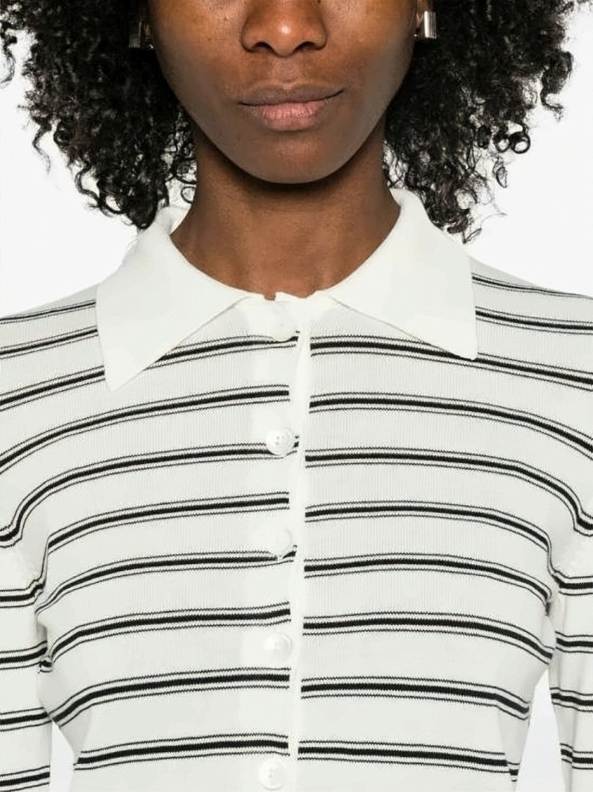 A.P.C. Cropped Cardigan With Classic Collar And Ribbed Finish