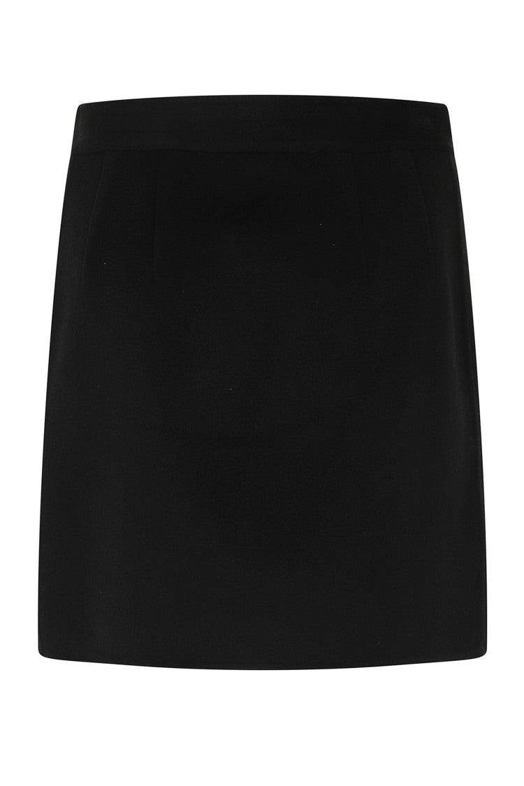 Semi Couture Black June Wrap-Around Virgin Wool Mini Skirt