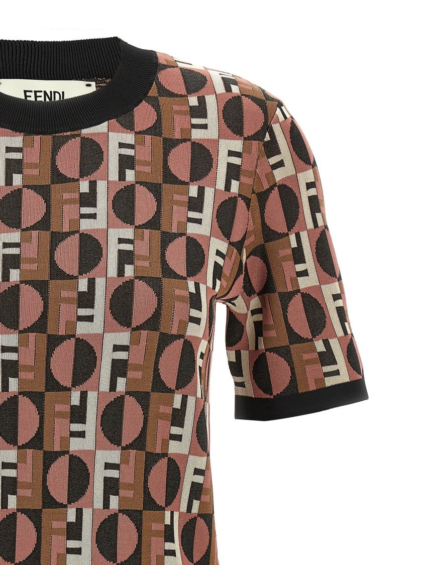 Fendi Three-Dimensional Jacquard Sweater With Geometric Pattern