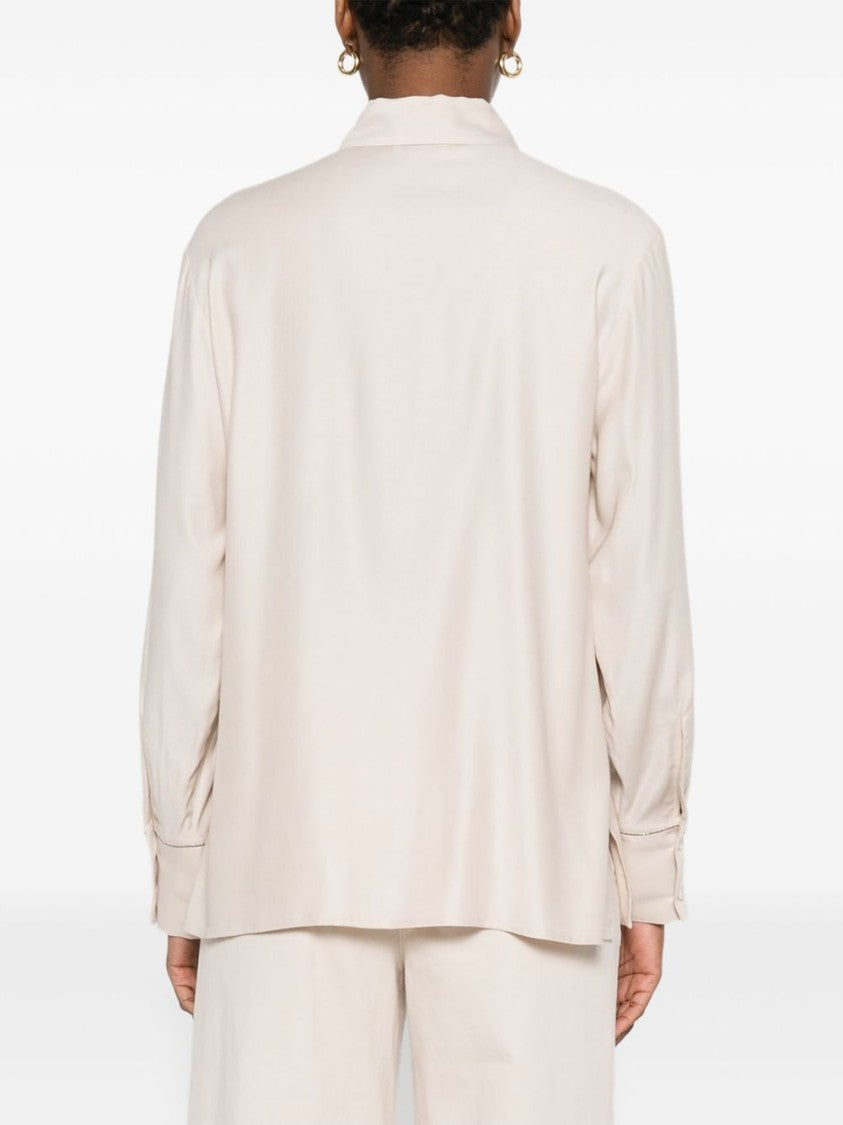 Peserico Refined Beige Shirt With Classic Collar