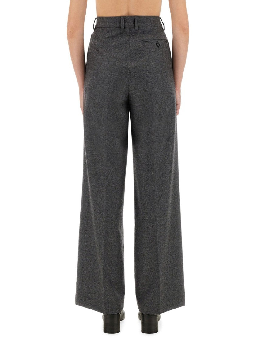 Mm6 By Maison Margiela Wide-Leg Tailored Pants In Soft Virgin Wool