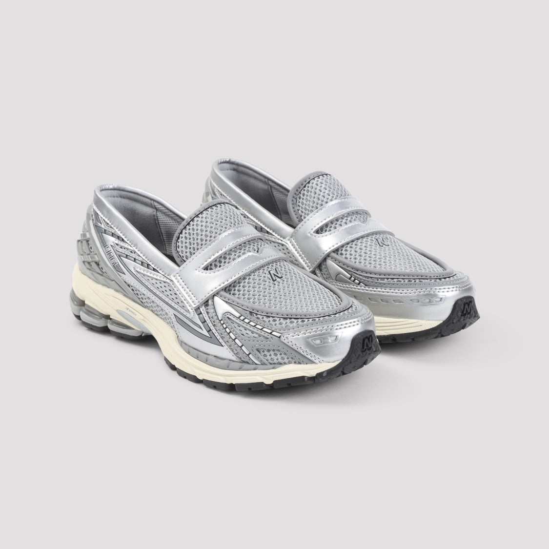 New Balance Futuristic Slip-On Sneakers With Metallic Textile Upper