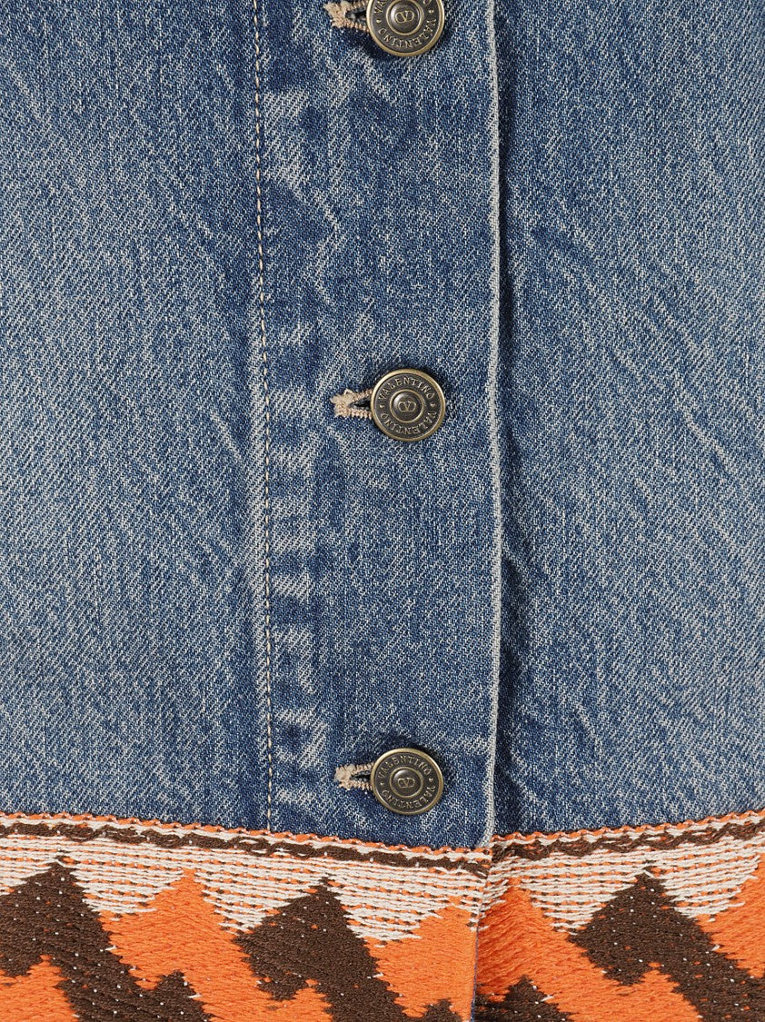 Valentino Garavani Embroidered Hem Mini Skirt