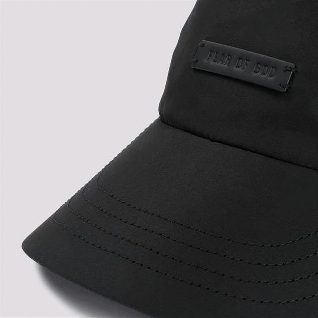Fear Of God Minimalist Black Polyester Cap With Embossed Patch