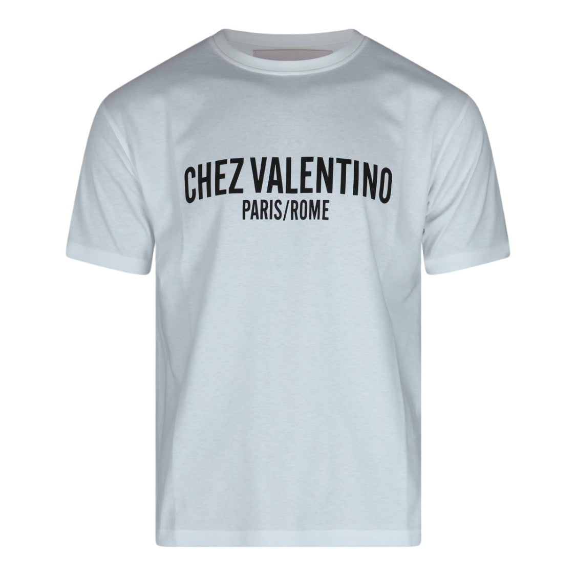 Valentino Minimalist Crew Neck T-Shirt With Bold Text Design