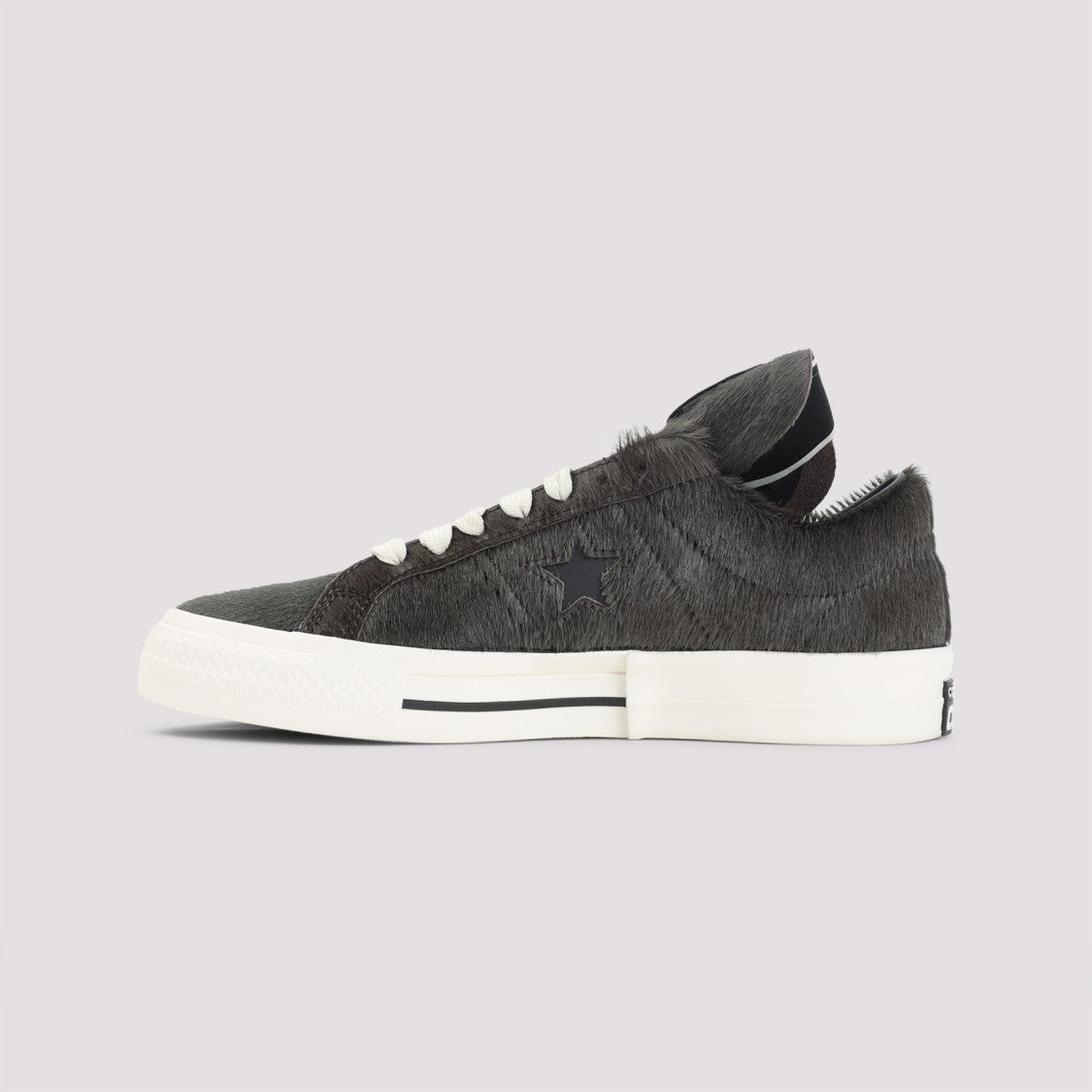 Rick Owens Drkshdw X Converse Onestr Dark Dust Brown Calf Hair Sneakers