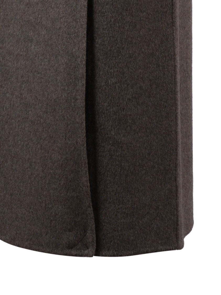 P.A.R.O.S.H. Straight Tailored Front Slit Midi Skirt